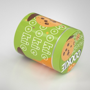 Recipiente Redondo de Aluminio Personalizable de 500 ml para Galletas, con Doble Tapa, Recipiente Grande Verde para Aperitivos, Pan y Dulces - Product Image 4