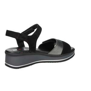 Sandalo con Zeppa Space Moda da Donna Nero 12422, Stile Estivo Comodo con Piattaforma - Product Image 5