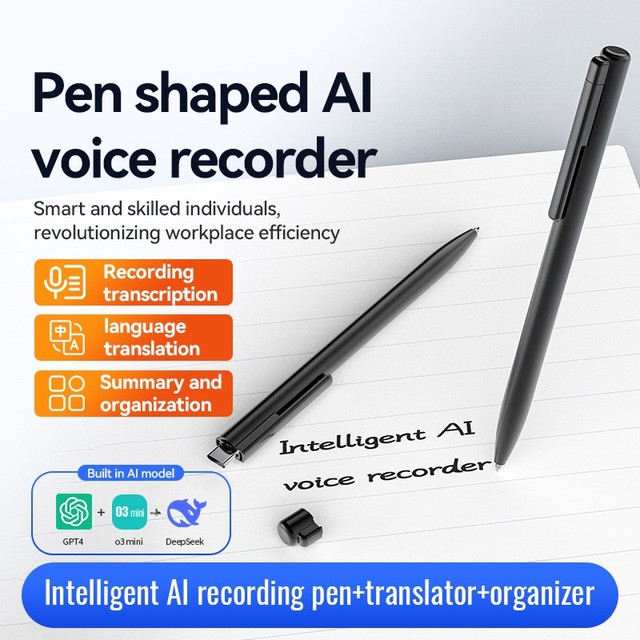 New AI Voice Recorder Pen Mobile App Control HD Noise Reduction Aluminum Alloy Class Meeting Recorder