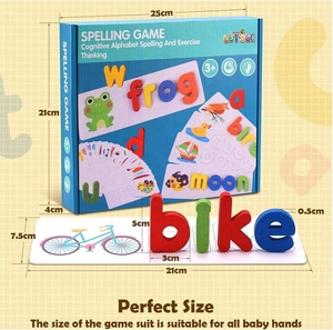 <span class=keywords><strong>EN</strong></span> STOCK jeu d'association Montessori enfants Puzzle jouet jouet <span class=keywords><strong>en</strong></span> bois jeu d'orthographe jouet éducatif pour les enfants - Product Image 6