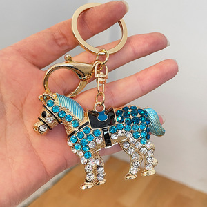 Dễ Thương Nhỏ Ngựa PU Da Pha Lê Keychain Đầy Màu Sắc Động Vật Quyến Rũ Cho Phụ Nữ Hợp Kim Ngựa Túi Quyến Rũ Chủ Chìa Khóa Cho Túi Xách - Product Image 2