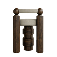 Tabouret de bar moderne de style Wabi-Sabi avec structure en bois massif, léger, robuste, forme distinctive, écologique, accoudoir fixe, pour bars à domicile