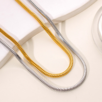 Collier chaîne serpent en acier inoxydable plaqué or 18 carats, étanche, pour femmes et hommes, accessoire de mode, vente en gros