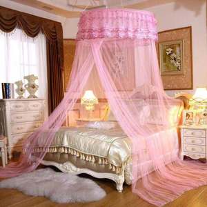 Mosquitera para adultos redonda cónica rosa púrpura, tienda portátil plegable 2024, nuevo diseño, mosquitera de poliéster 100% para cama - Product Image 1
