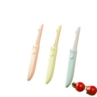 Nouvel éplucheur et couteau à fruits manuel 2-en-1 en acier inoxydable, design créatif pour couper les fruits