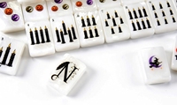 Ensemble de Mahjong américain de luxe en perles, 160 tuiles, thème Halloween, pliable, portable, écologique, logo personnalisé, boîte cadeau OEM