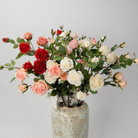Kunstzijde Camellia Enkelstam Realistisch Hoge Simulatie Lichtroze Rood 73cm Pasen Bruiloft Kerst Huisdecoratie