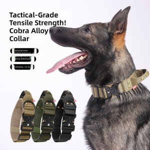 <span class=keywords><strong>Collier</strong></span> d'entraînement tactique réglable en nylon pour animaux <span class=keywords><strong>de</strong></span> compagnie avec fonction <span class=keywords><strong>de</strong></span> déverrouillage rapide et bande réfléchissante, adapté aux grands chiens - Product Image 2