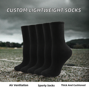 Chaussettes de sport en coton noir côtelées pour la course à pied, le basketball et l'entraînement - Product Image 2
