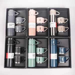 500Ml Gift Box Set Portable Business Stainless Steel Thermos <b>One</b> <b>Cup</b> Flasks Water Bottle With 3 Lids - Product Image 1