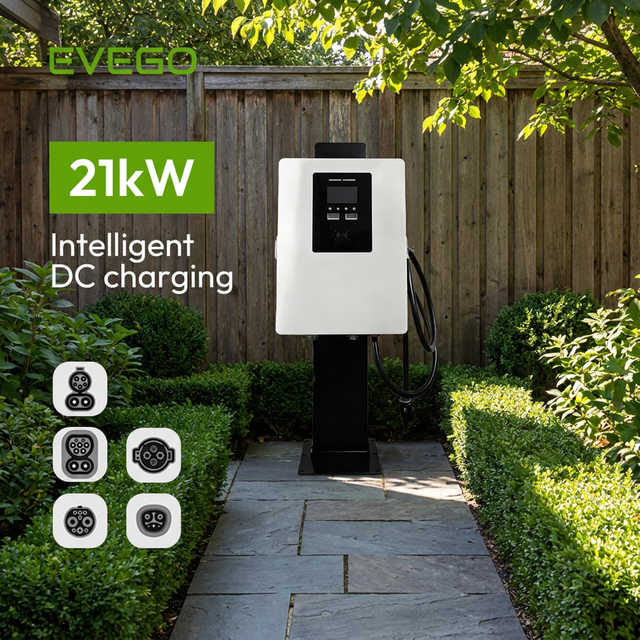 EVEGO Custom POS Payment Level 2 EVSE Fast Charging Station IP55 Single-Phase OCPP 2.0.1 Wall Mounted CCS1 21kw US DC EV Charger