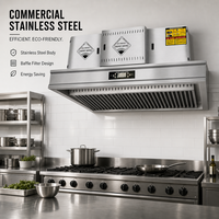Campana Extractora Comercial de Alta Succión de Acero Inoxidable con Control Táctil Digital para Humo de Cocina en Restaurantes