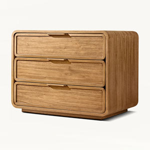 Mesita de Noche de Estilo Italiano Clásico de Lujo, Muebles de Interior de Madera Maciza, Mesitas de Noche Pequeñas de Madera Maciza con Cajón - Product Image 1