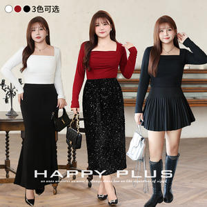 Runqi – haut en tricot plissé à col carré, manches longues, coupe ajustée, couleur rouge bordeaux, vêtement intérieur pour femmes, N9018 - Product Image 2