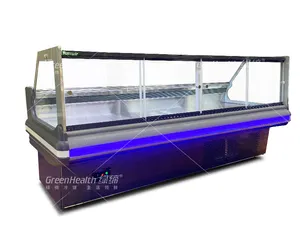 Fashionable appearance Luxury Display LED light Commercial Food Meat Cooler Showcase chiller for Supermarket/Restaurant/Hotel