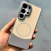 Compatible avec A36/A57/A16/A06 Coque de téléphone portable en silicone gel peint à double tonalité, effet peau, avec anneau magnétique métallique