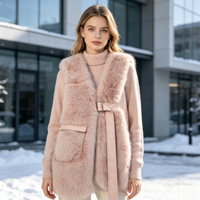 Manteaux en fourrure personnalisés pour femmes, gilets en fourrure rose sans manches, vêtements d'extérieur épais et chauds, vente directe d'usine en gros