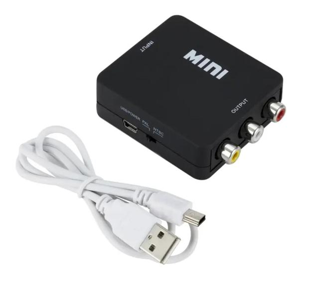 Mini HD 1080p HD to AV Adapter with Cable Video & Audio Hdmi2av Converter HD to 3RCA