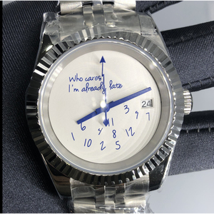Reloj Mecánico Automático para Hombre con Diseño Único 'Who Cares I'm Already Late', Movimiento NH35 y Correa de Acero Inoxidable - Product Image 2