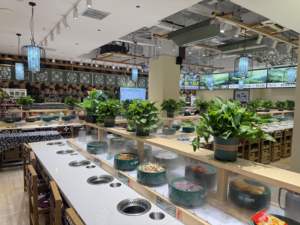 Smart Food Deliver Rotary <span class=keywords><strong>Sushi</strong></span> y Rotary Small Hot Pot Restaurant Sistema de cinta transportadora - Product Image 3