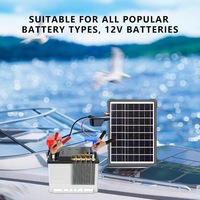 Chargeur solaire universel 20W pour batterie de voiture, téléphone, tablette, ordinateur portable, hub USB, pinces crocodiles, câble 5-en-1, 12V 5V 9V, hors réseau
