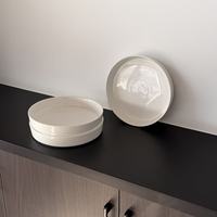Assiette Ronde en Porcelaine de 9,5 Pouces, Assiette Creuse à Bord Haut en Céramique, Vaisselle Commerciale pour Restaurant et Mariage (Vente en Gros)