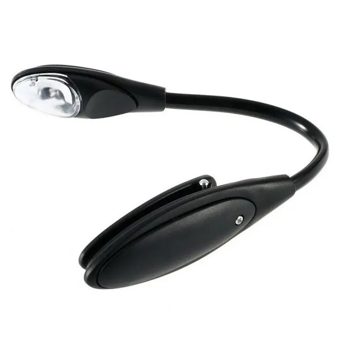 Mini Clip flessibile in plastica su lampada da lettura notturna a led bianca per Laptop con luce a libro a LED luminosa