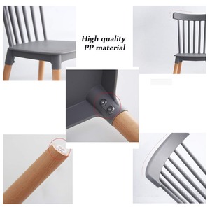 Mili geri tasarım ahşap bacaklar ile klasik yemek sandalyesi yemek odası Cafe için sağlam plastik koltuk zarif vurgu sandalye - Product Image 3