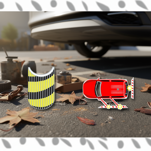 Car Saddles Garage Bumper Protector 25x40x1.5cm <b>Yellow</b> Black Car <b>Stickers</b> - Product Image 3