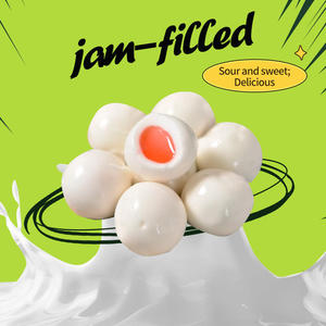 Bán Buôn Tùy Chỉnh Nhãn Hiệu Riêng Halal 3D Bóng Gummy Nửa Nhãn Cầu Chew Bánh Sandwich Ngọt Ngào Làm Đầy Trái Cây Mứt Mềm Kẹo - Product Image 5