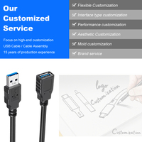 Cable de Extensión USB 3.0 en Ángulo Recto de 90 Grados LUNG KAY, Macho a Hembra, Carcasa de PVC Moldeada con Blindaje Completo, Transferencia de Datos de 5 Gbps