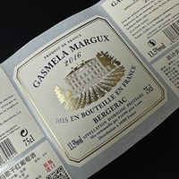Etiqueta de Embalaje de Lujo Vintage con Papel Texturizado Personalizado y Estampado en Dorado para Botellas de Vino