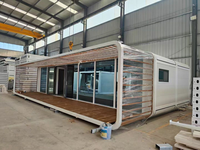 Conteneur de 40 pieds en acier, style villa extérieure, design moderne, mini-maison, maison mobile, bureau, pod, cabane Apple, préfabriqué