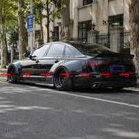 Desain Menawan Gaya High Wide Body Bumper Kit C7 2012-2018 A6 S6 RS6 Termasuk Lip Depan Lip Belakang Side Skirt Fender Flares
