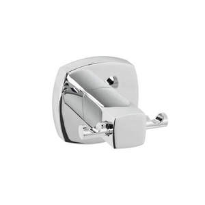 Porte-manteau double chromé, largeur 5 cm, longueur 9,3 cm, crochet mural pour salle de bain ou entrée - Product Image 1