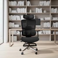 Kursi Kantor Ergonomis Modern dengan Sandaran Kaki, Penyangga Pinggang, Sandaran Kepala yang Dapat Disesuaikan, Jaring, dan Bahan Nilon Mewah