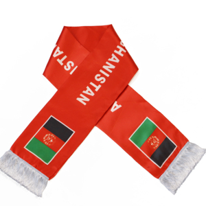 Écharpe Drapeau de l'Afghanistan en Gros, Produits Personnalisés pour Supporters de Football, Écharpe Drapeau National, Écharpes à Pompons, Châle - Product Image 1