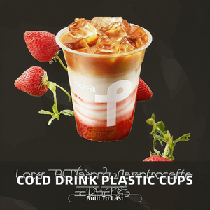 Gobelets en plastique PET jetables à paroi simple pour boissons froides, thé au lait, café, jus et crème glacée avec couvercle – Vente en gros - Product Image 2