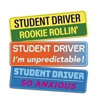 Aimants de voiture pour étudiants conducteurs, cadeaux promotionnels en PVC, panneaux réfléchissants amusants pour novices, impression numérique, taille personnalisable réutilisable