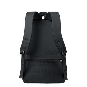 Laptop <b>Backpack</b> For Men Large Capacity Business Travel Shoulder Straps Solid Color <b>Black</b> - Product Image 1