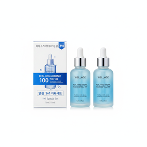 WELLAGE Real Hyaluronic Blue 100 Ampolla 75mL 1 + 1 Set especial Esencia facial de alta calidad - Product Image 2