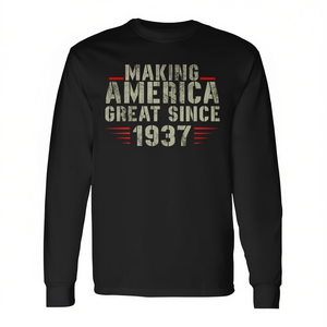 T-shirt a maniche lunghe "Making America Great Since 1937" - Regalo per il 85° compleanno - Product Image 2