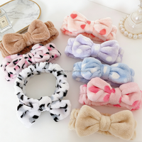 Bandeau de maquillage en flanelle léopard multicolore réutilisable antidérapant – Accessoires de yoga, douche, lavage du visage et soins de la peau