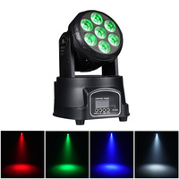 Mini projecteur professionnel 80W ABS RGBW 4-en-1 Sharpy 7 LED DMX512 pour éclairage de scène à faisceau mobile pour parcs à thème
