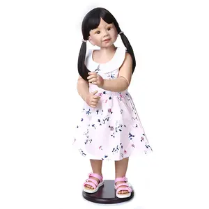 热卖大尺寸87厘米学步公主手工娃娃栩栩如生女孩儿童软乙烯基硅胶婴儿重生娃娃
