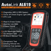 Autel AutoLink AL619 Scanner OBD2 de voiture ABS SRS Airbag Voyant d'avertissement Outil de diagnostic Lecteur de code Mise à niveau de l'autel ML519 ML619