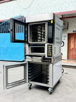 Four à Convection Électrique Commercial Intégré JIM-MATE avec Panneau de Commande Numérique Entièrement Automatique et Fonction Vapeur