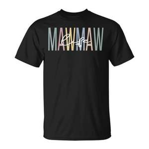 Camiseta Mawmaw Life con diseño de texto multicolor negro para regalo de abuela - Product Image 1