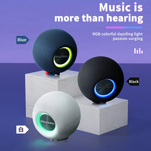 Enceinte Bluetooth portable ronde en tissu avec lumière RGB et poignée pour extérieur et soirées, subwoofer stéréo, carte TF, USB - Product Image 3