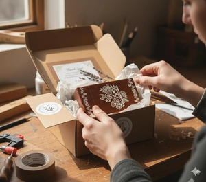 Certified Grade Wood Cremation Urn <b>Box</b> with Elegant Floral Design <b>Memorial</b> Ashes Urn for Adults Uses By Exporters - Product Image 6